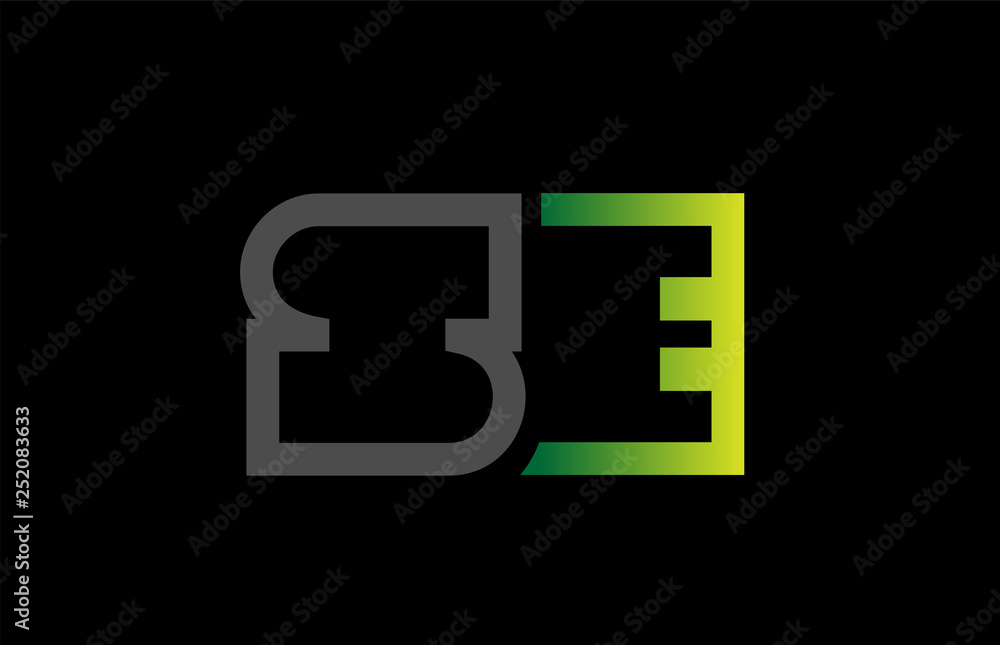 green black grey alphabet letter logo combination design