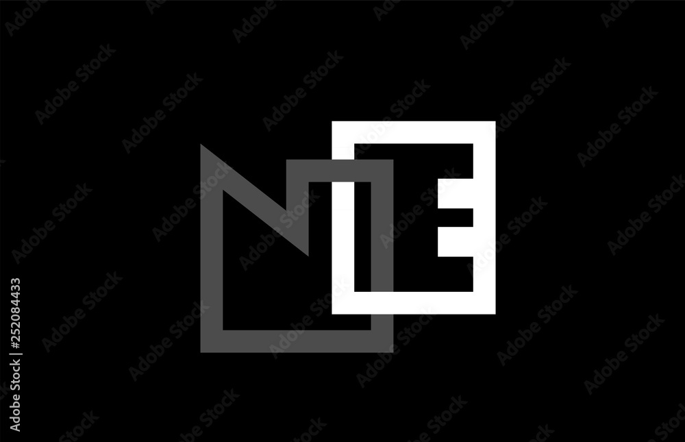 Obraz premium white black grey alphabet letter logo combination design