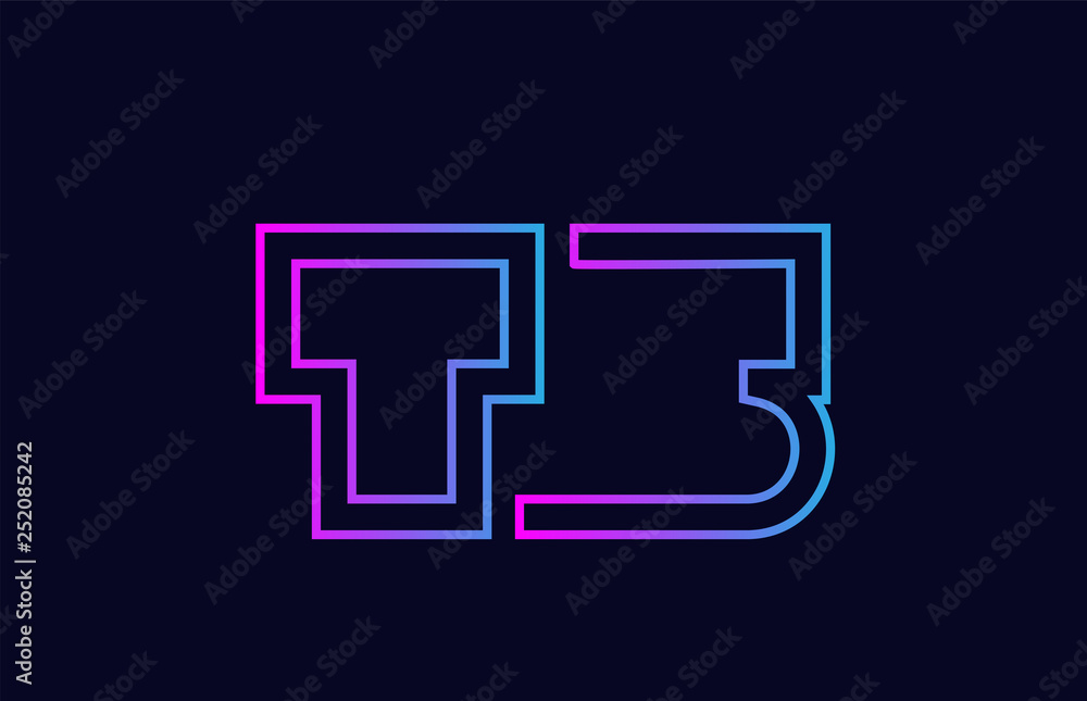 blue pink alphabet letter logo combination design blue pink alphabet letter logo combination design