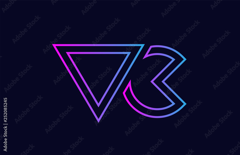 blue pink alphabet letter logo combination design blue pink alphabet letter logo combination design