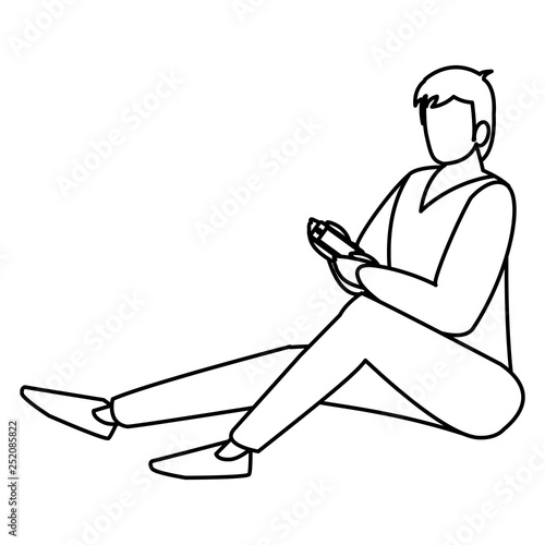young man using smartphone