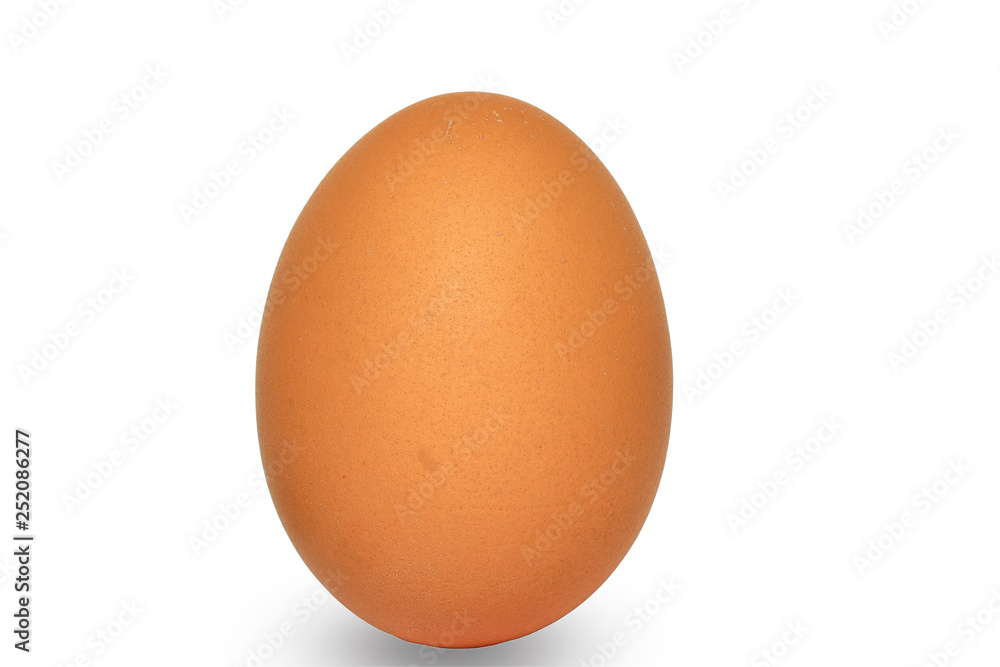 Raw brown chicken eggs on white background Raw brown chicken eggs on white background