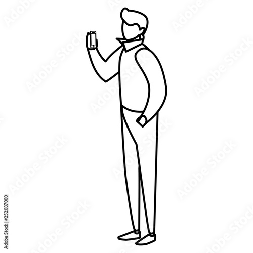 young man using smartphone