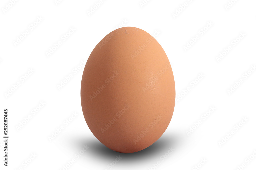 Raw brown chicken eggs on white background Raw brown chicken eggs on white background
