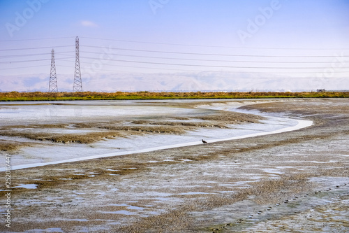 Slough landscape in Baylands Park, Palo Alto, San Francisco bay area, California