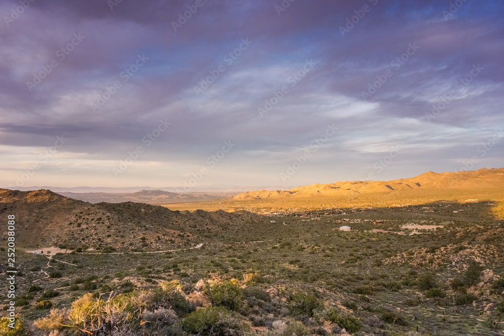 Colorful sunset in Joshua Tree National Park, California