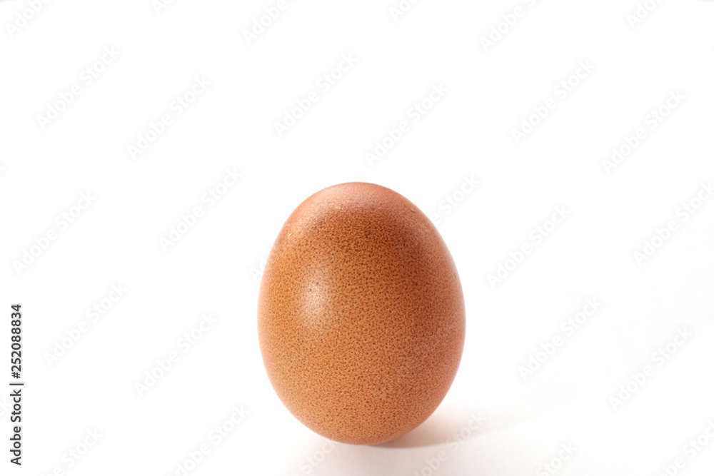 Raw brown chicken eggs on white background Raw brown chicken eggs on white background