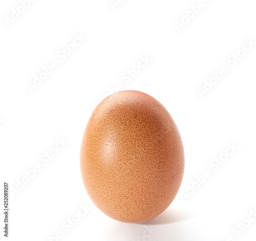 Raw brown chicken eggs on white background 