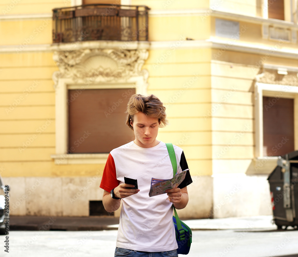 Tourist looking at map Tourist looking at map