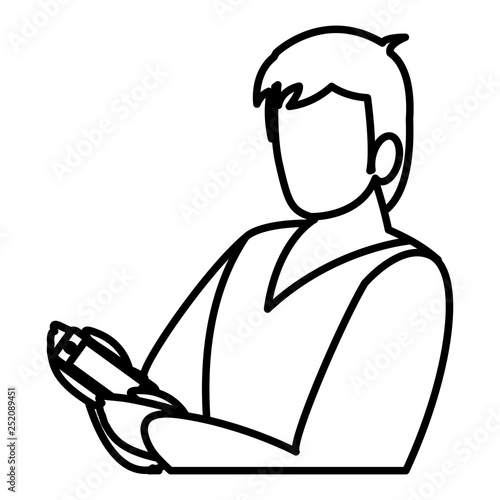 young man using smartphone
