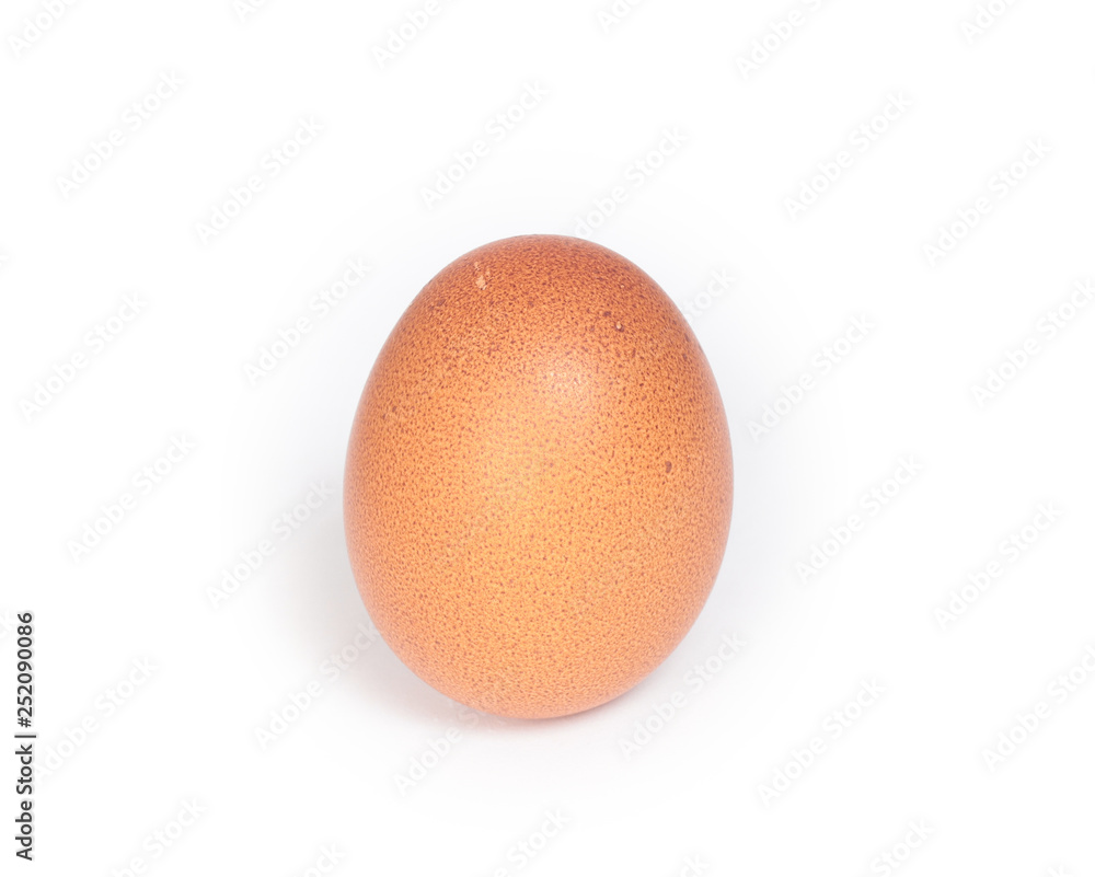 Raw brown chicken eggs on white background Raw brown chicken eggs on white background