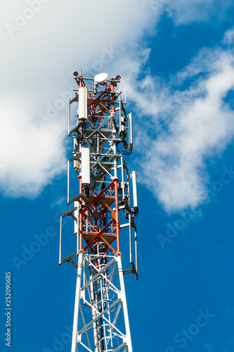 Premium Photo  Tower with 5g and 4g cellular network antenna