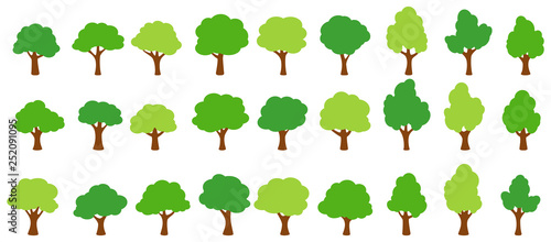 Cartoon garden green trees