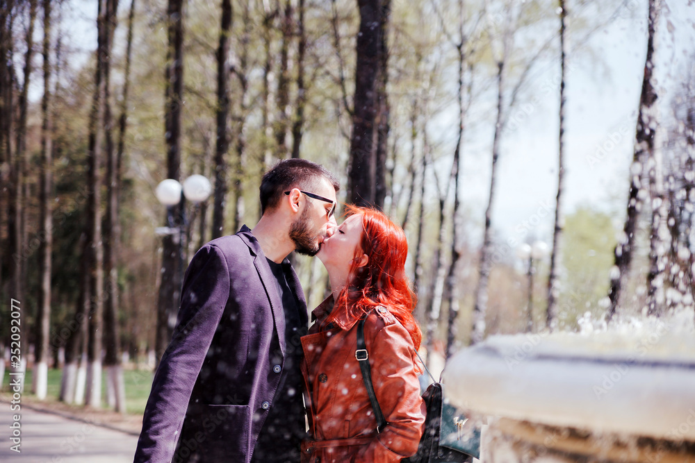 couple in spring city. couple in spring city.