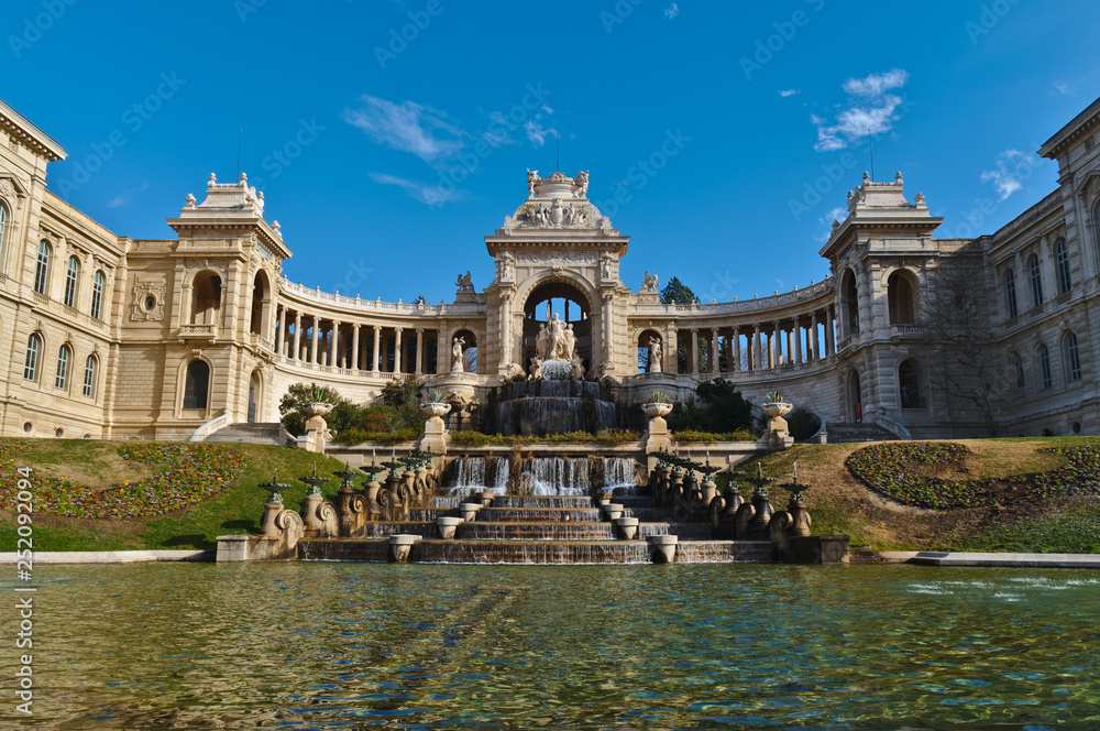 Palais Longchamp during a sunny day in Marseille, France