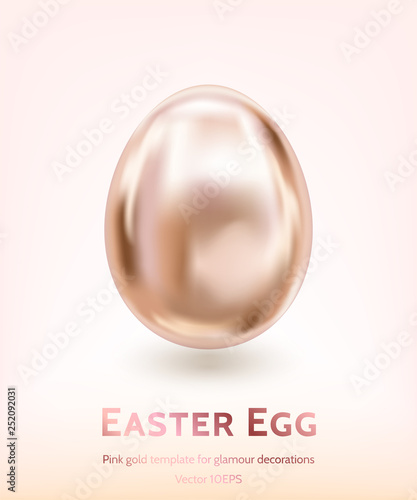 Pink Gold Easter Egg Template