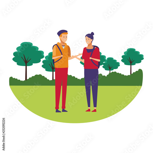 student outfit couple talk park