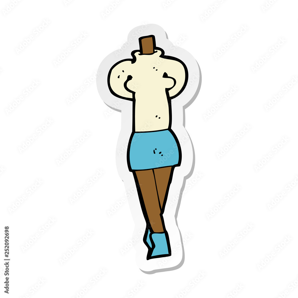 sticker of a cartoon female body sticker of a cartoon female body