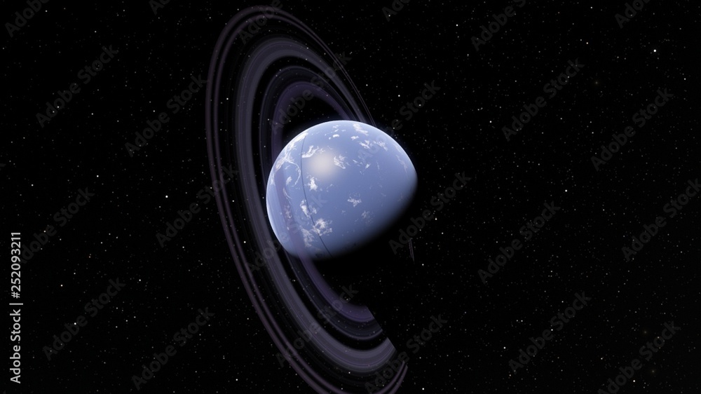 Exoplanet with rings Second Earth 3D illustration (Elements of this image furnished by NASA) Exoplanet with rings Second Earth 3D illustration (Elements of this image furnished by NASA)
