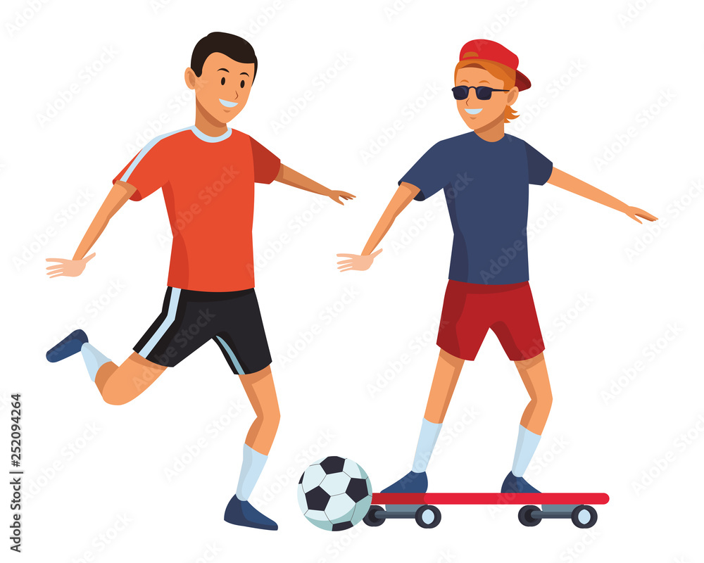 soccer player and skateboarder