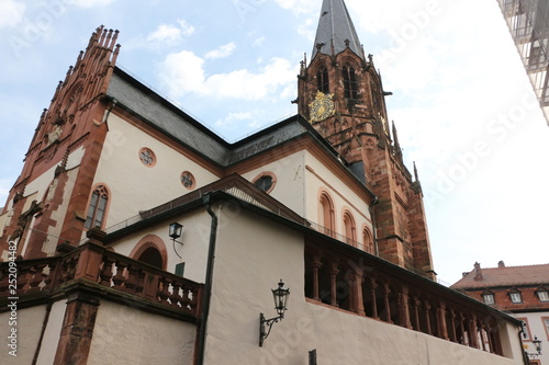 Blick auf die Stiftsbasilika in der Altstadt von Aschaffenburg photo