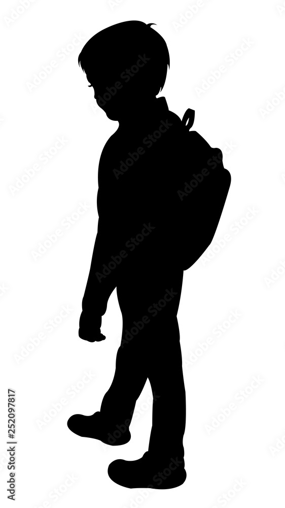 a student boy silhouette vector