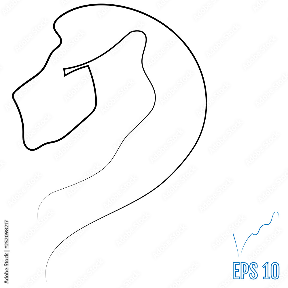 Lion head. One line style. Vector illustration Lion head. One line style. Vector illustration