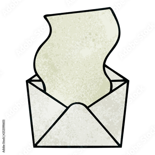 quirky hand drawn cartoon letter and envelope