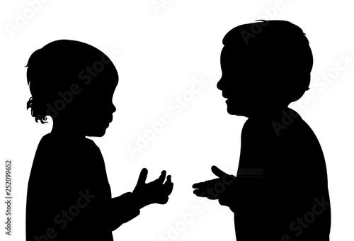 talking heads, silhouette vector