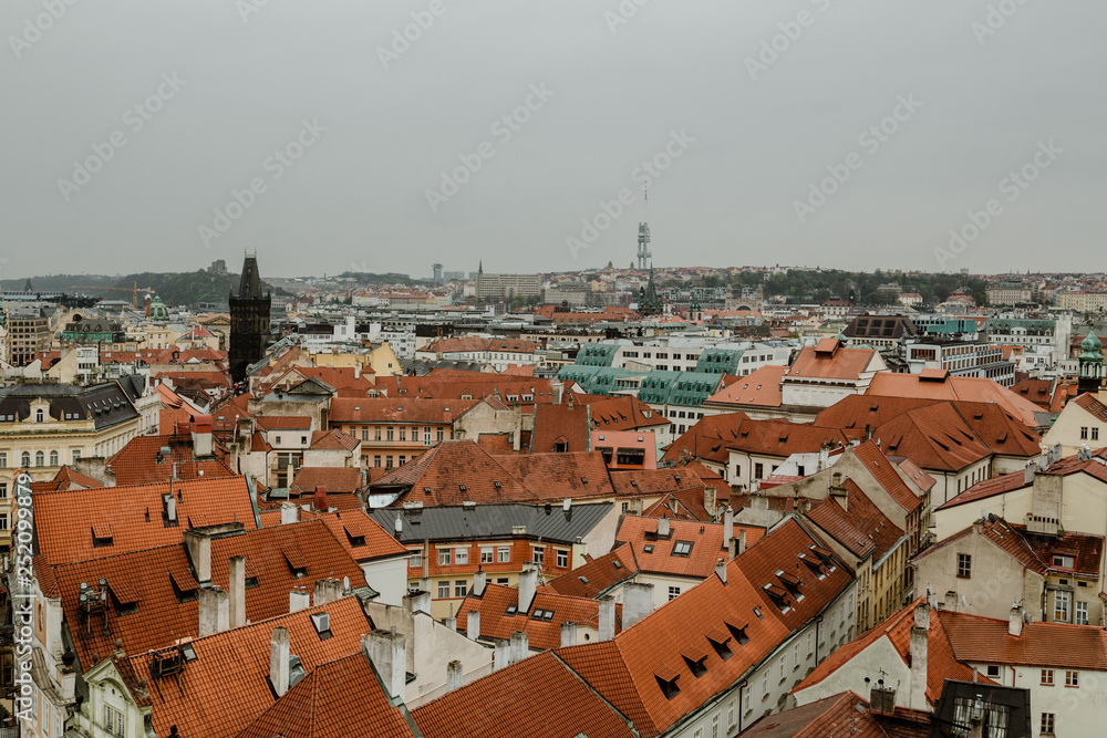 View over the city from the Clock Tower - Prague, Czech Republic