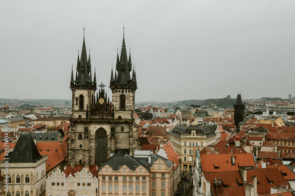 View over the city from the Clock Tower - Prague, Czech Republic