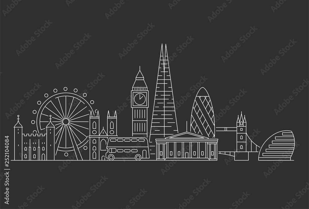 Plakat Panoramę miasta Londyn.