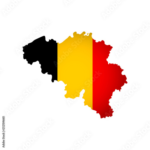 Obraz na płótnie Vector isolated simplified illustration icon with silhouette of Belgium map