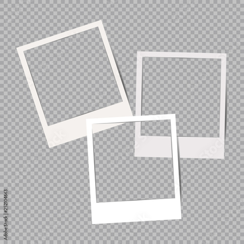 Set of Retro photo frames with shadows