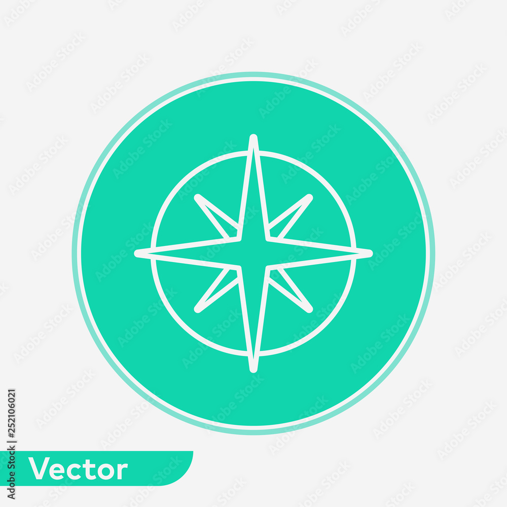 Wind rose vector icon sign symbol Wind rose vector icon sign symbol