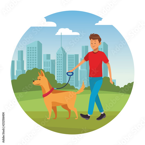 man and dog