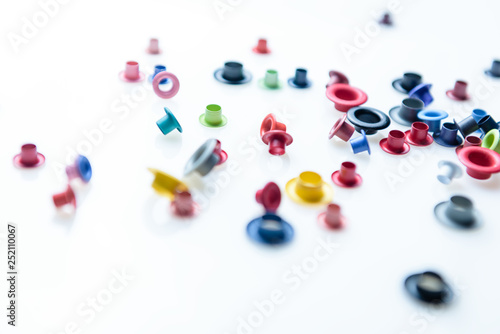 .Colored clothes buttons.