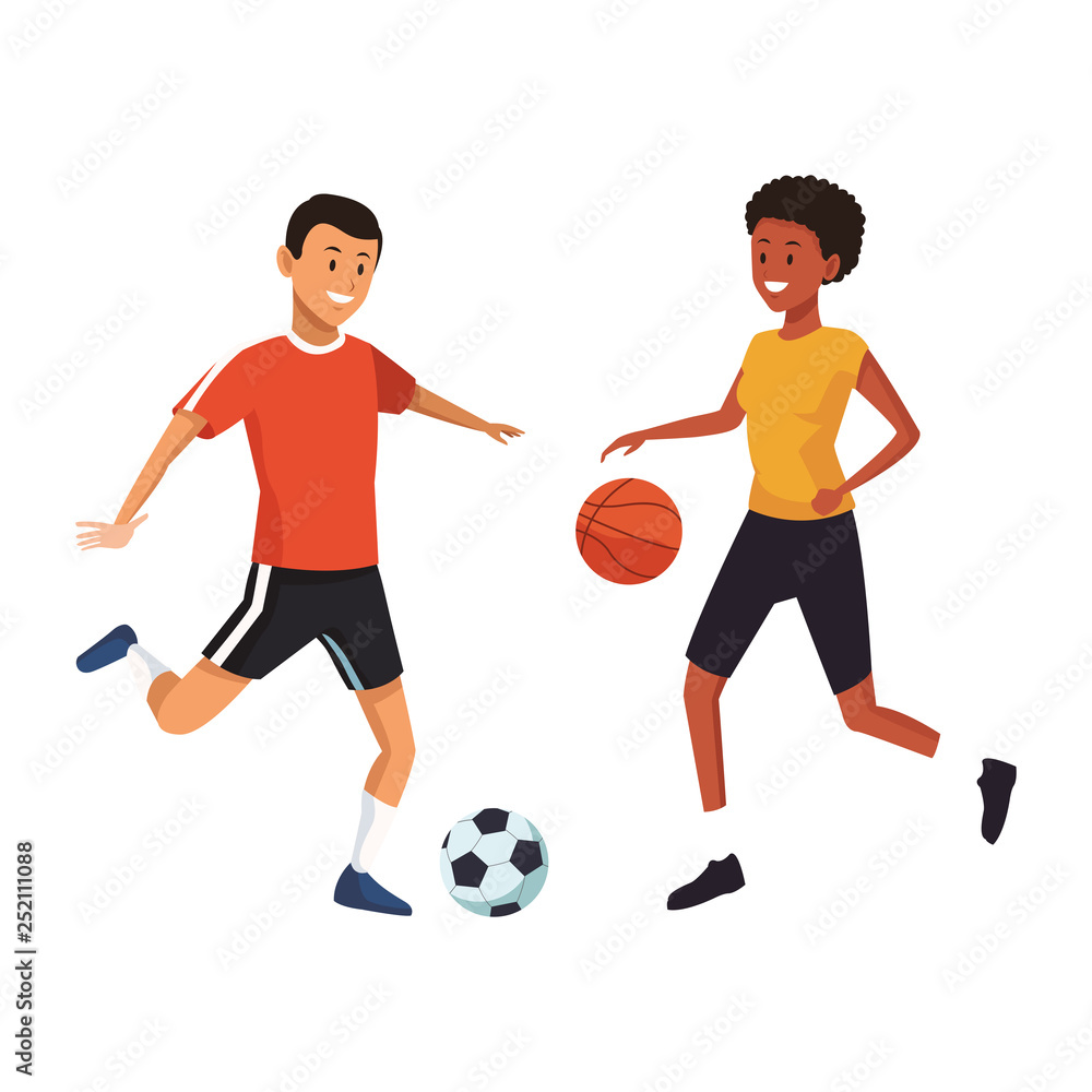 soccer and basketball players