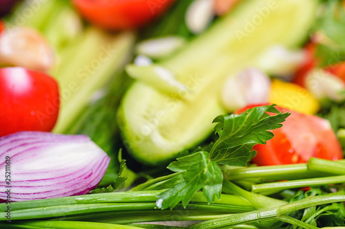 Vegetables. Fresh vegetables. Colorful vegetables background. Healthy vegetable studio photo. Assorted fresh vegetables close-up..