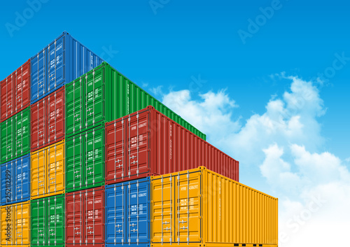 Colorful Shipping Cargo Containers for Logistics and Transportation