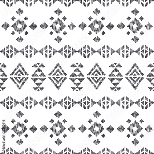 Tribal indian american seamless pattern. Vector hand drawn aztec geometrical ornaments