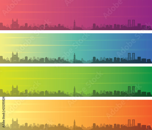 Casablanca Multiple Color Gradient Skyline Banner