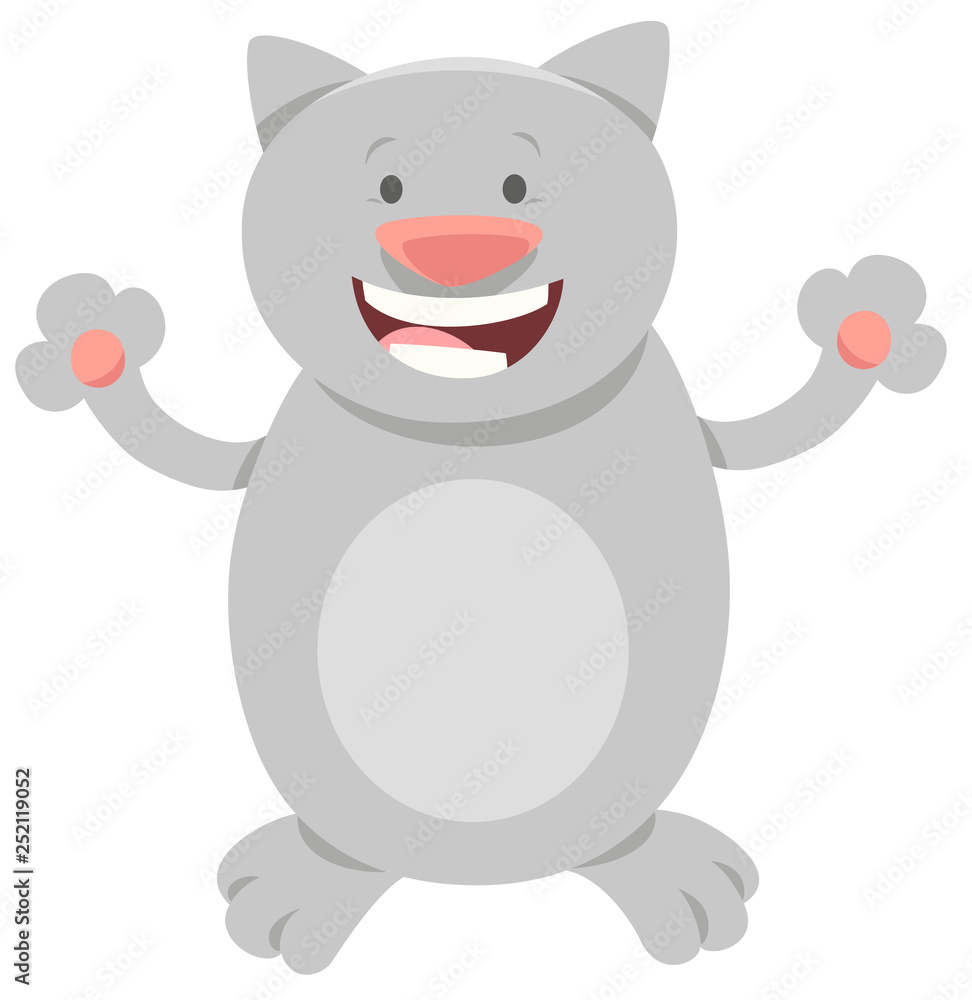 Naklejka premium happy cat cartoon animal character