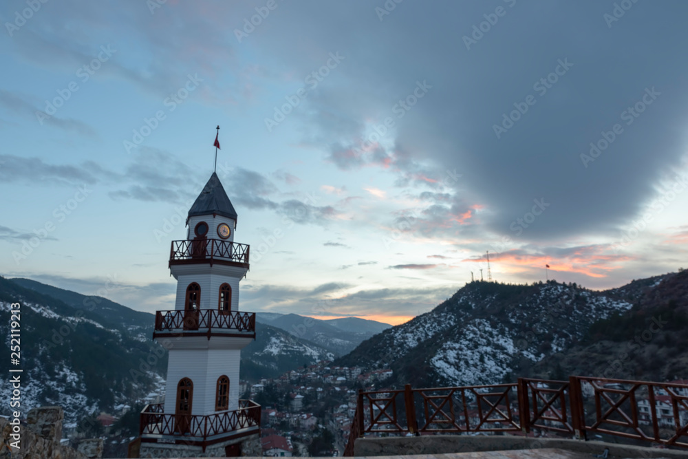 20 January 2019 Bolu Goynuk ( Göynük ) Bolu Historical tourism area and clock tower Turkey