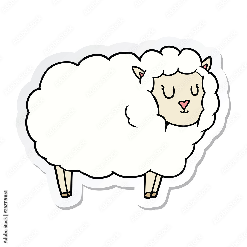 sticker of a cartoon sheep sticker of a cartoon sheep