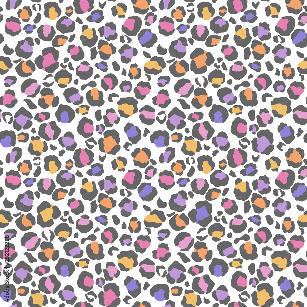 Pastel Leopard Print Seamless Pattern - Cute pastel leopard spots on white background