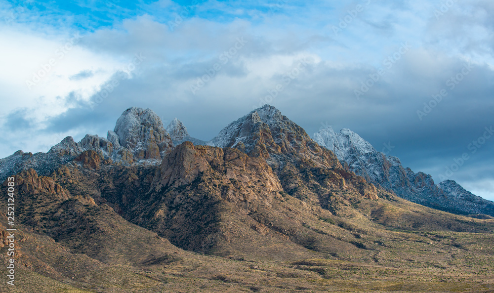 Beautiful snow capped Organ Mountains 