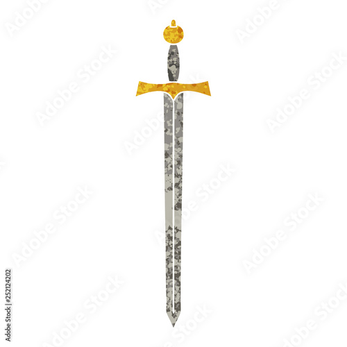 quirky retro illustration style cartoon sword