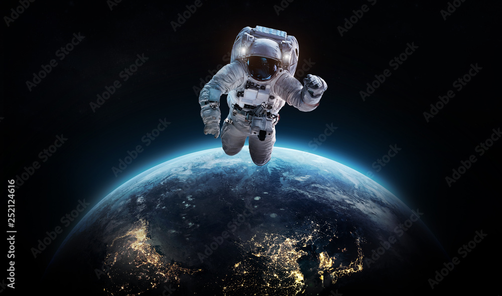 A Space City With Astronauts Stock Photo, Picture And Royalty Free Image.  Image 200160186.