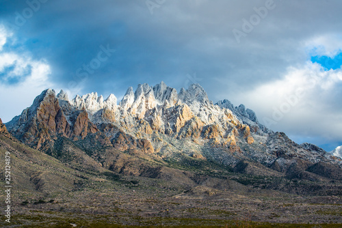 Beautiful snow capped Organ Mountains 